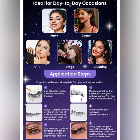 Easy False Eyelashes Zero Gravity Collection 5 pairs of Mixed with Tweezers - Picture 9 of 14